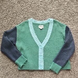 American Eagle Green and Navy Cardigan